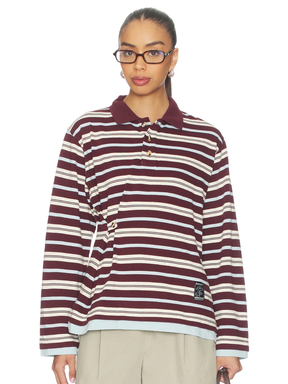 Damson Madder Noah Cinch Layered Rugby Polo
